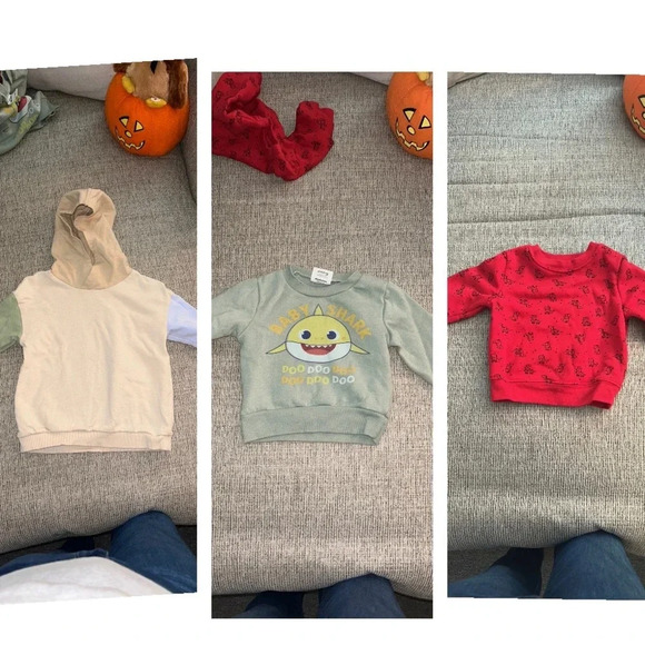 😍Lot of 3 sweatshirts size 12/12-18 months - Picture 1 of 10